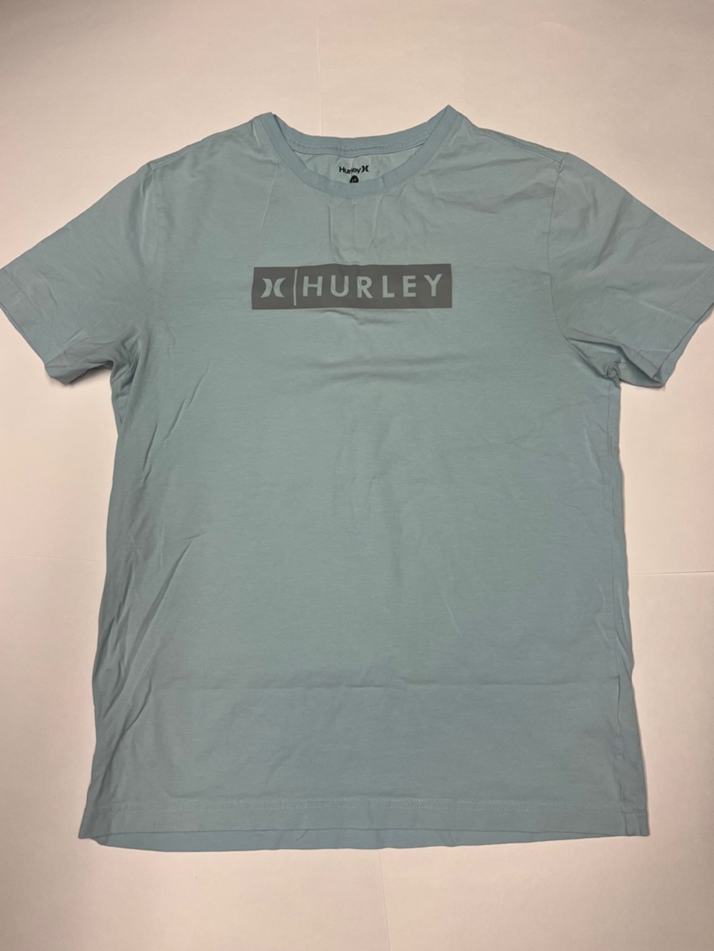 Hurley Men's Pale Blue Graphic Logo Tee